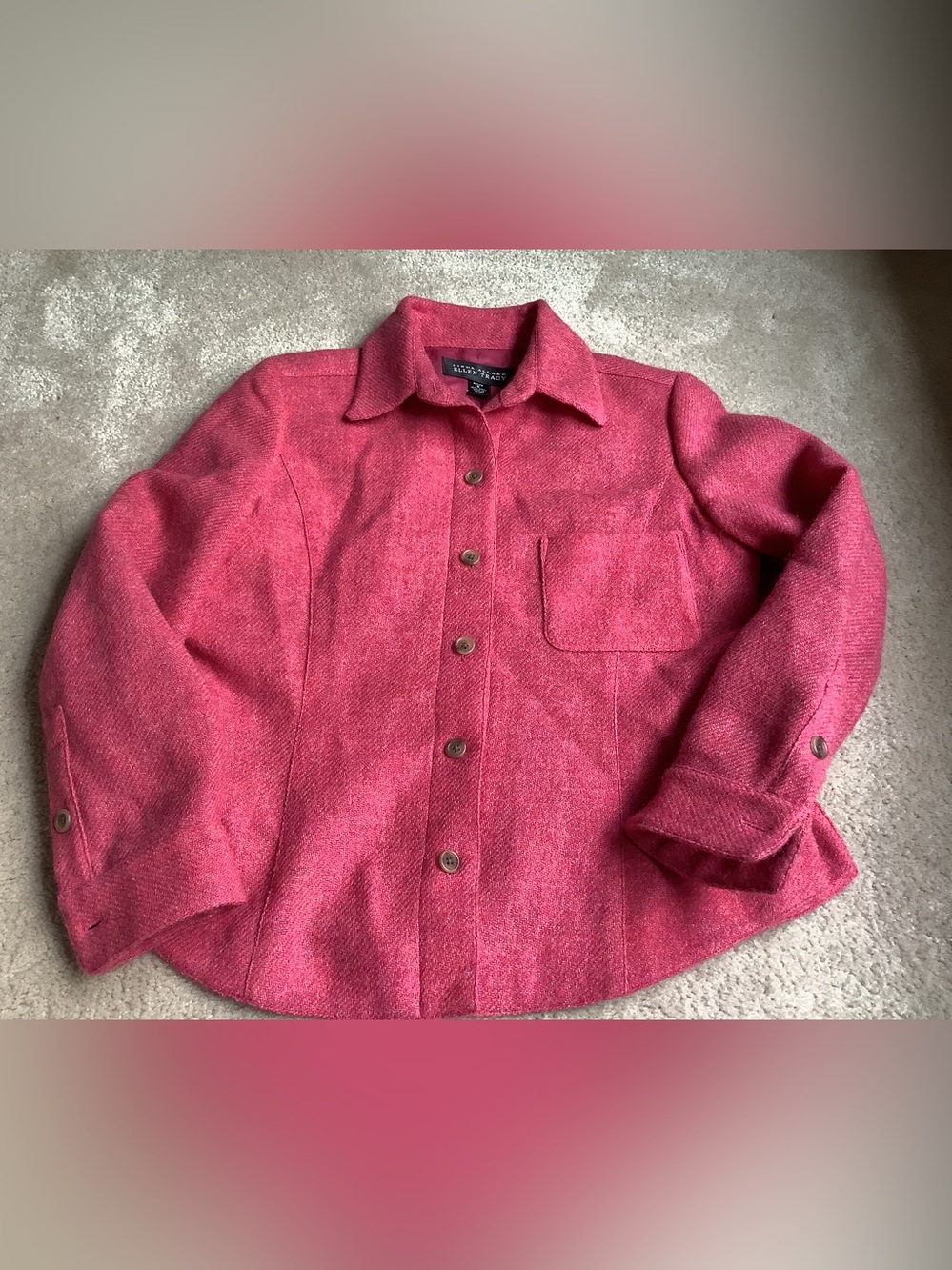100% wool Linda Allard, Ellen Tracy shacket